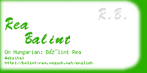 rea balint business card
